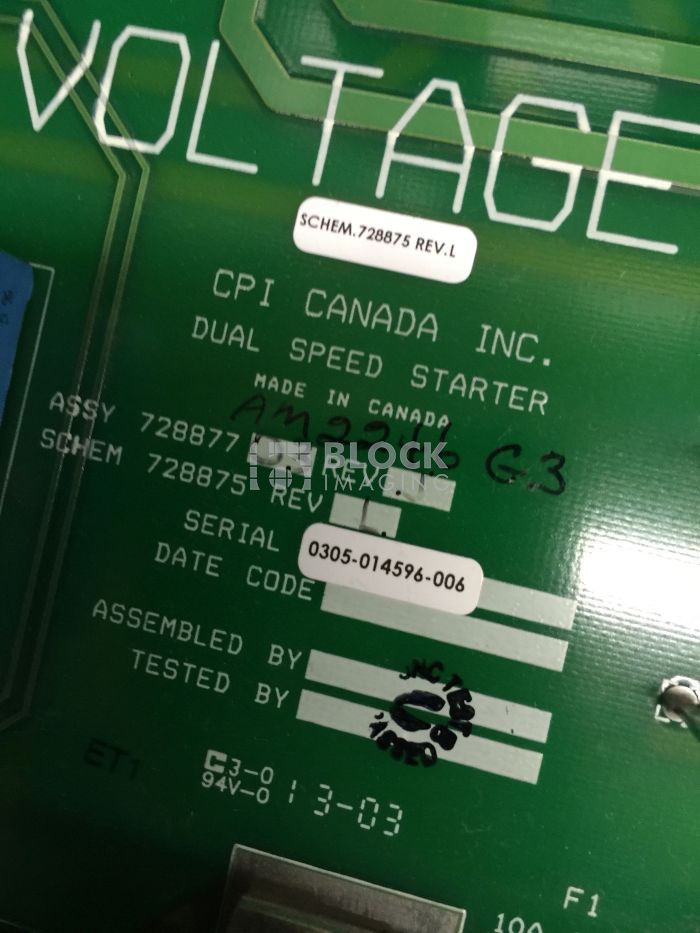 72887703 Dual Speed Starter Board for Hologic Rad Room Block Imaging